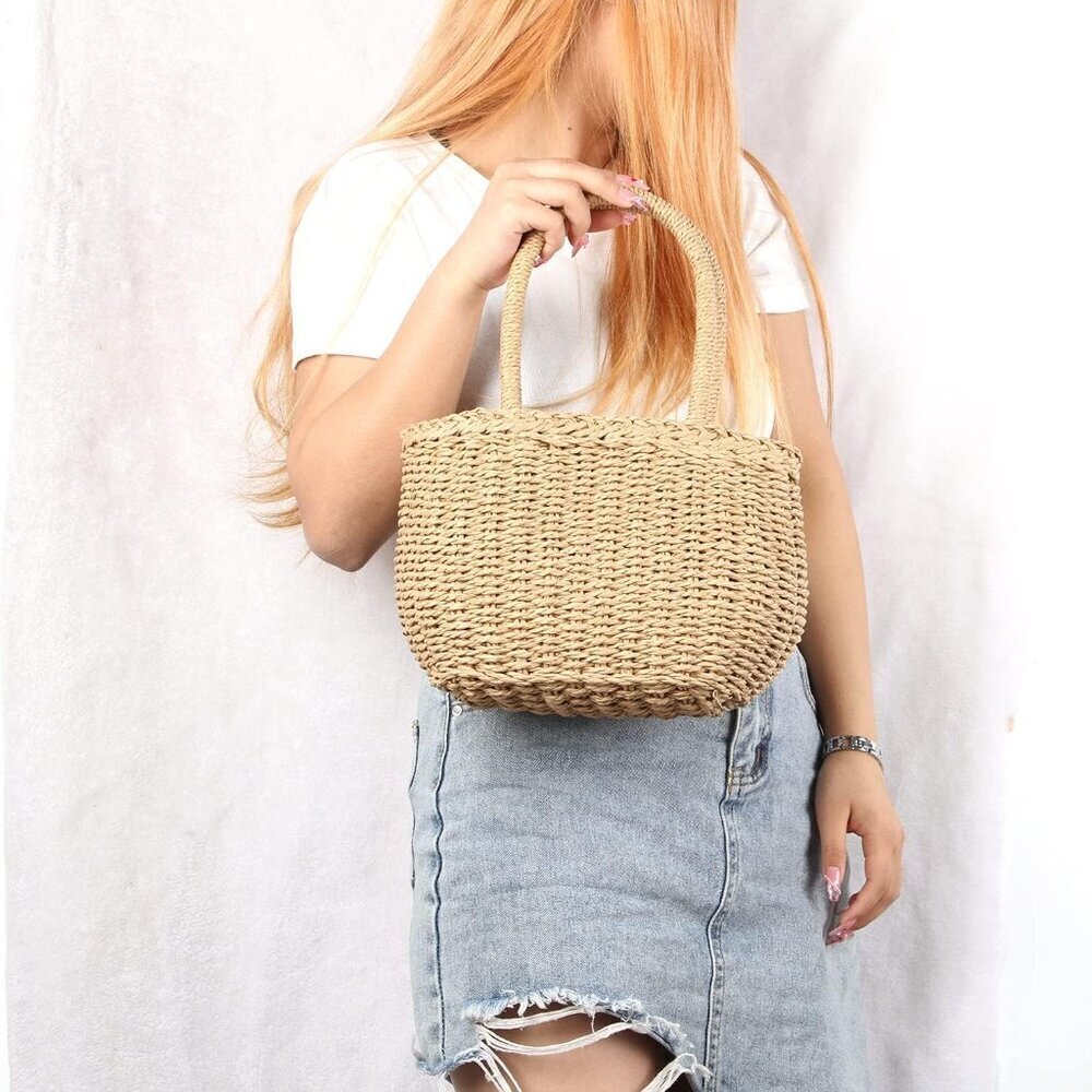 Straw Hobo Crossbody Bag Rattan Beach Purse for Women Vacation Fashion - Picture 3 of 6